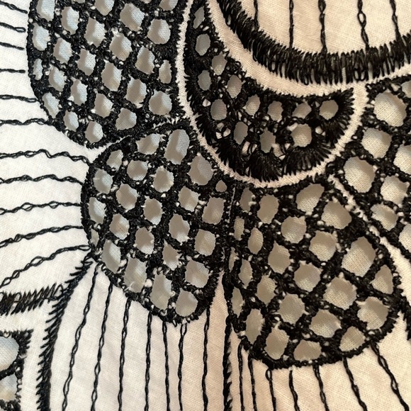 KAY Unger Black and White Embroidered Strapless Dress Size 6 - Picture 4 of 6